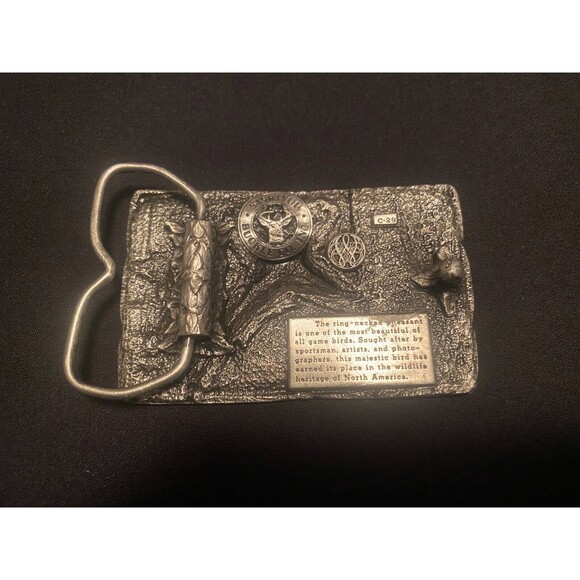 Vintage Siskiyou Belt Co. Bergamot Brass Works Nature Engraved Belt Buckle - Picture 5 of 10